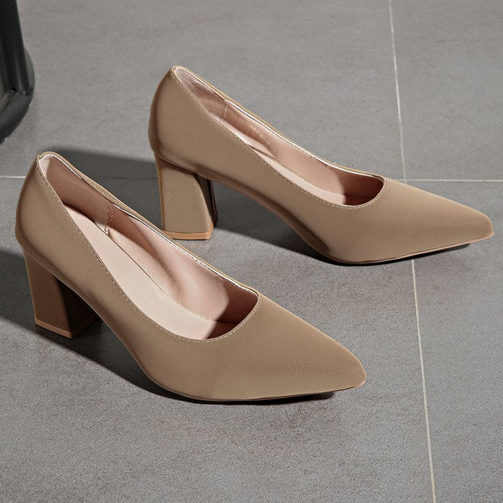 Damen Elegante Pumps mit modischem Blockabsatz und spitzem Design Drune