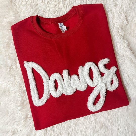 Damen Rundhals‑Sweatshirt mit Chenille‑Schriftzug und Oversize‑Schnitt Drune