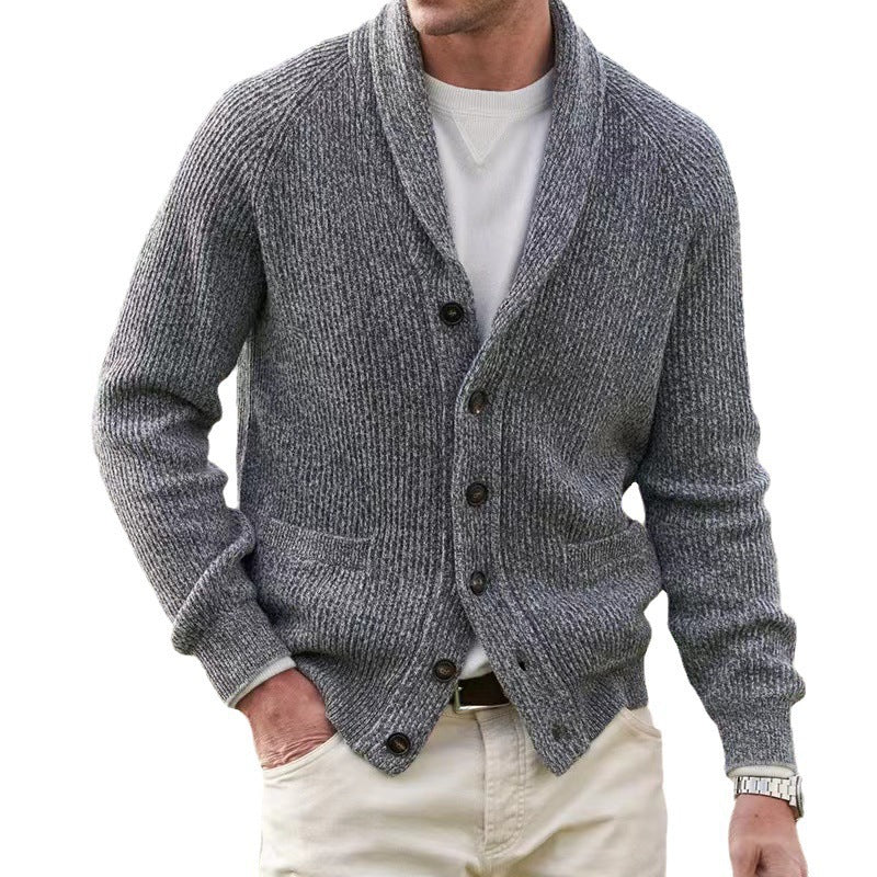 Herren Strickjacke mit trendigem Grobstrickmuster und praktischen Taschen Drune