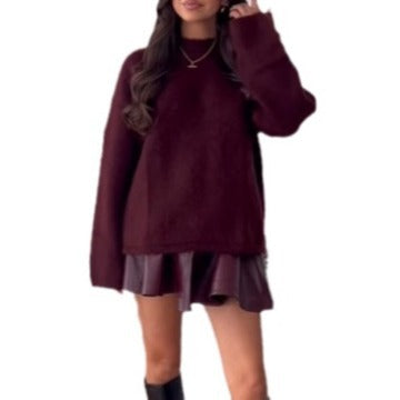 Damen Oversized Kuschel-Pullover mit lässigem Schnitt Drune