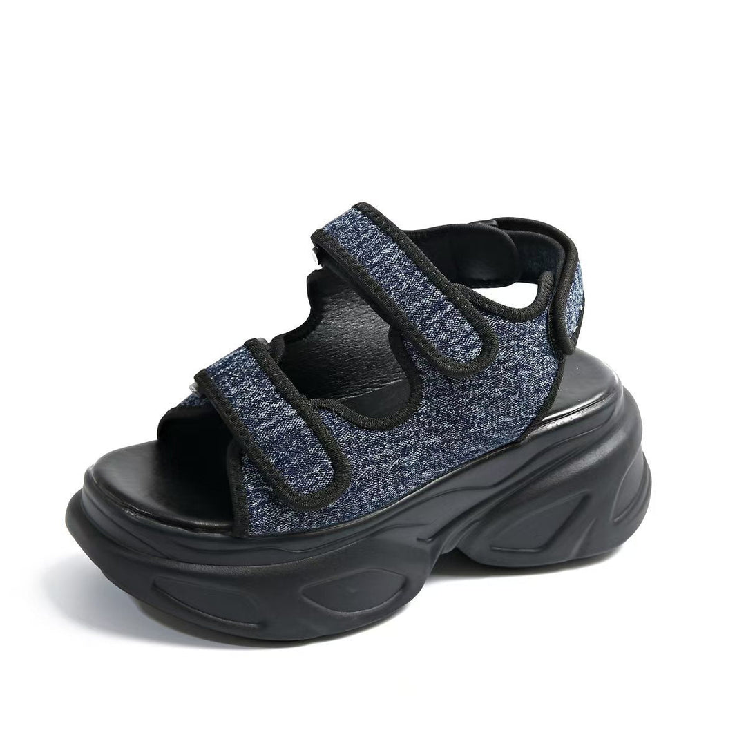 Damen Plateau-Sandalen mit verziertem Riemen und komfortabler Sohle Drune