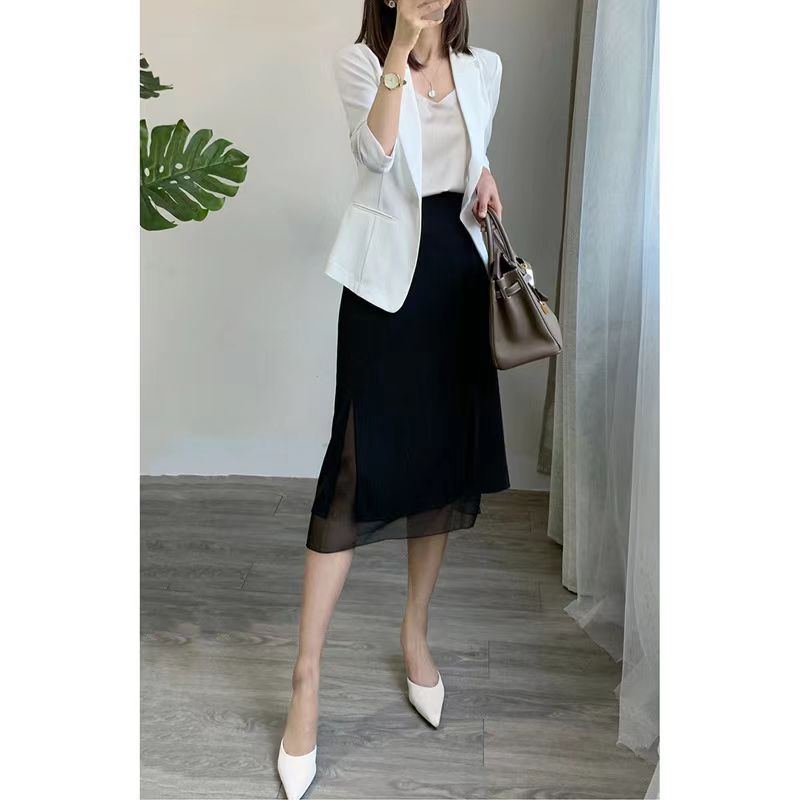 Damen Eleganter Blazer mit kurzem Arm Drune