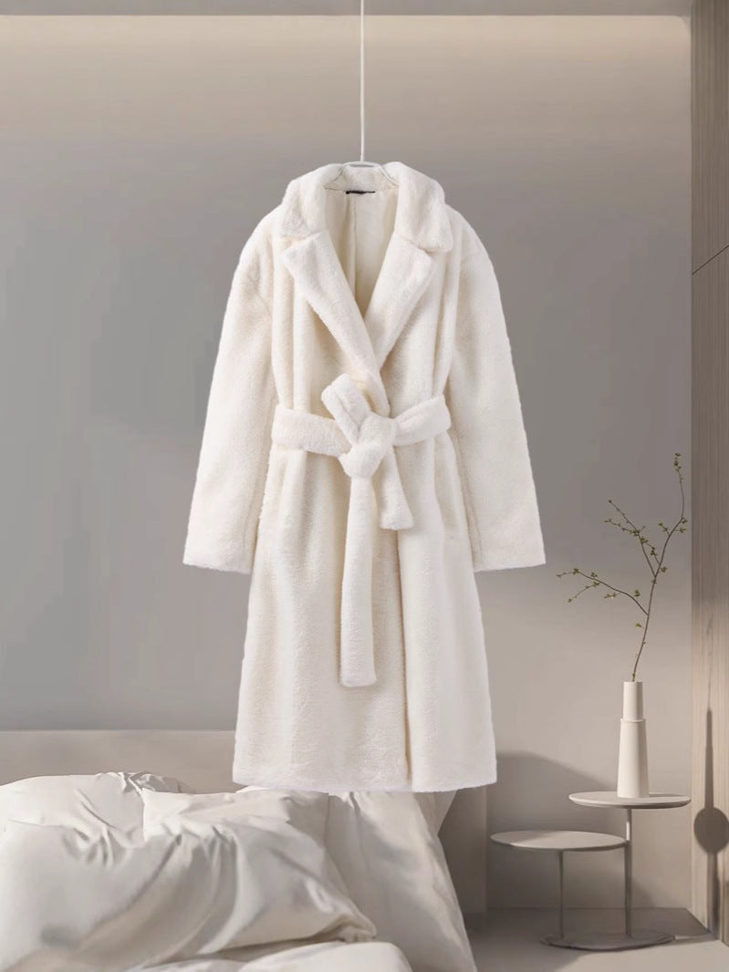 Damen Eleganter, gefütterter Wintermantel mit breitem Revers Drune