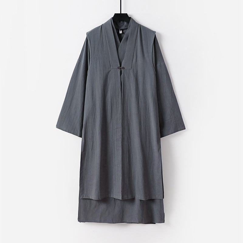 Unisex Langer Oversize-Kimono‑Mantel mit dezentem Knebelverschluss und weiter Silhouette Drune