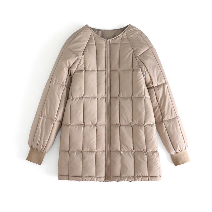 Damen modische Übergangsjacke mit abnehmbarem Kunstfellkragen und Taillenzug Drune