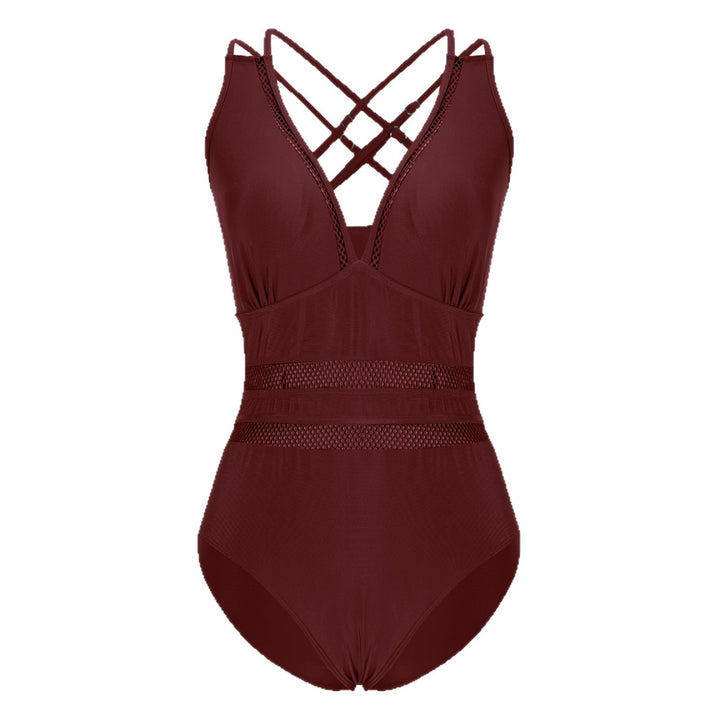 Damen Hochwertiger Badeanzug mit raffiniertem Schnitt und transparenten Einsätzen Drune