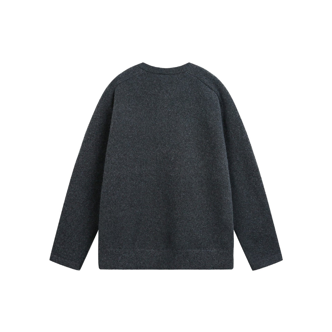 Damen Grobstrick-Henley-Pullover im Oversize-Schnitt mit Knopfleiste Drune