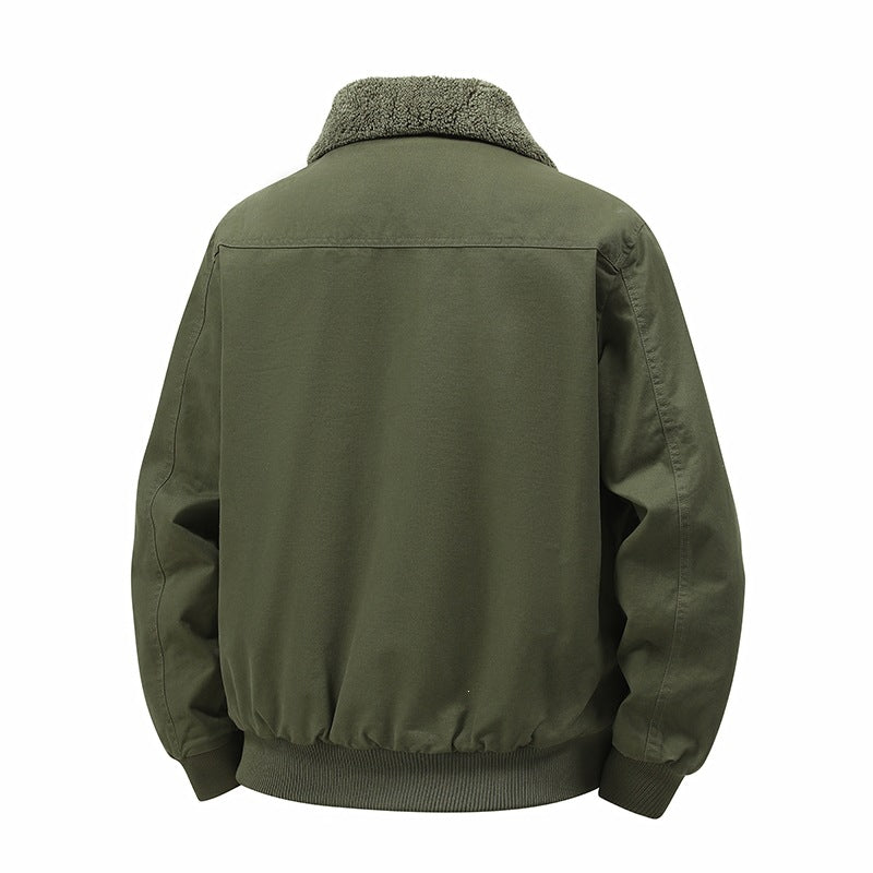 Herren Wärmende Bomberjacke mit Teddyfutter und Utility-Taschen Drune