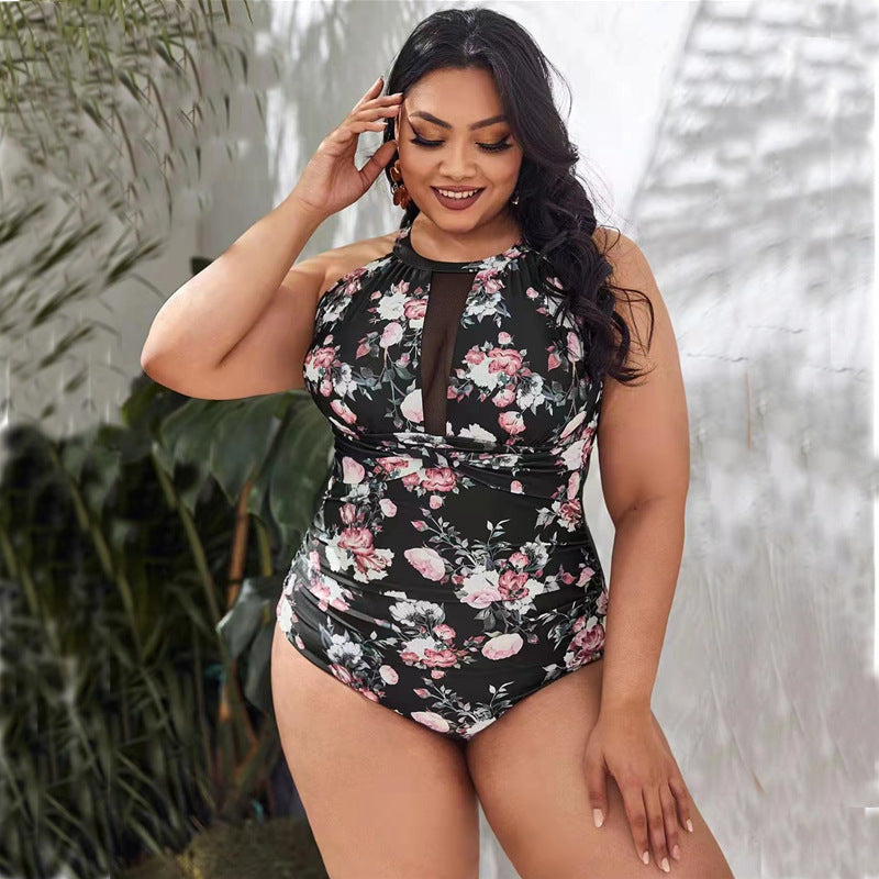 Damen Hochwertiger Badeanzug mit floralen Akzenten Drune