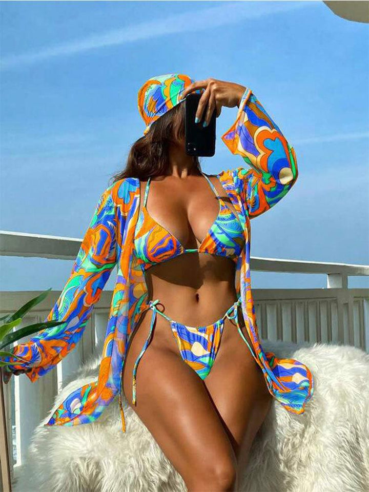 Damen Bikini-Set mit floralem Design und lässigem Cover-Up Drune