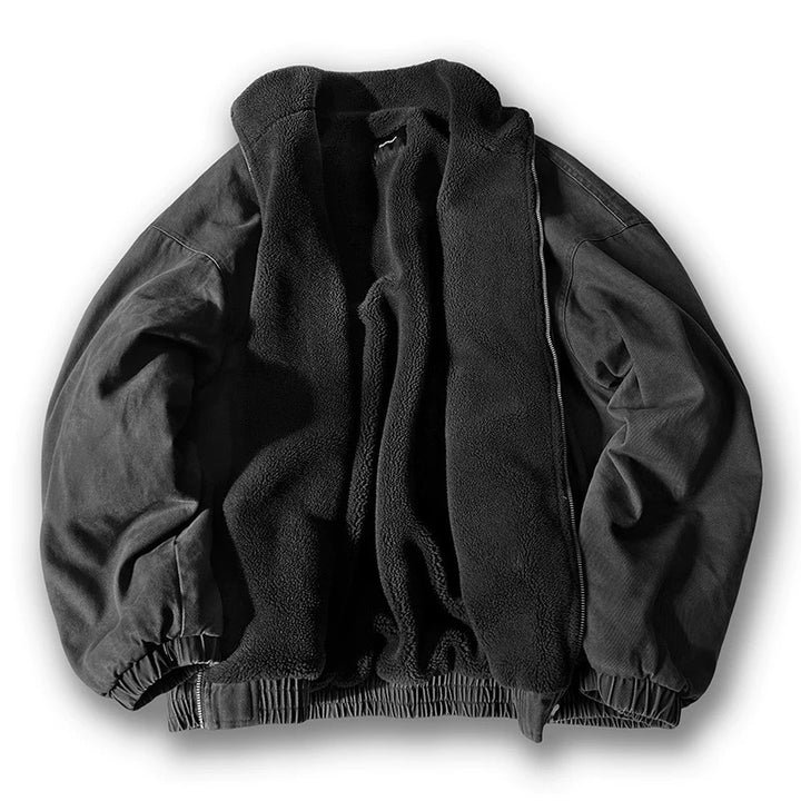 Unisex Wattierte Bomberjacke mit Teddyfutter Drune