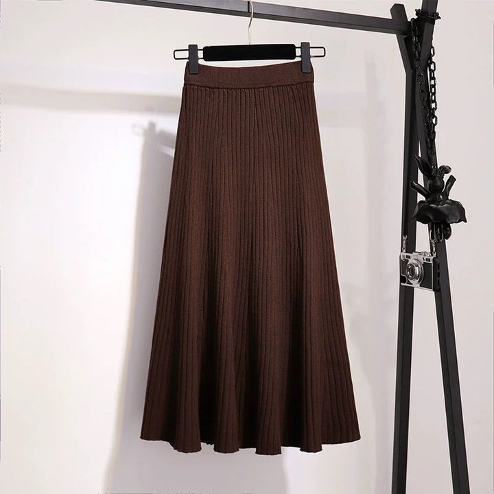 Damen Fließender Plisseerock Drune