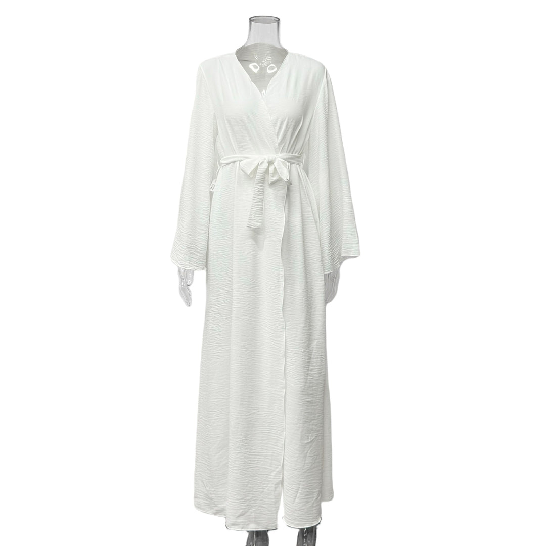 Damen Wickelkleid mit weitem Schnitt und Taillengürtel Drune