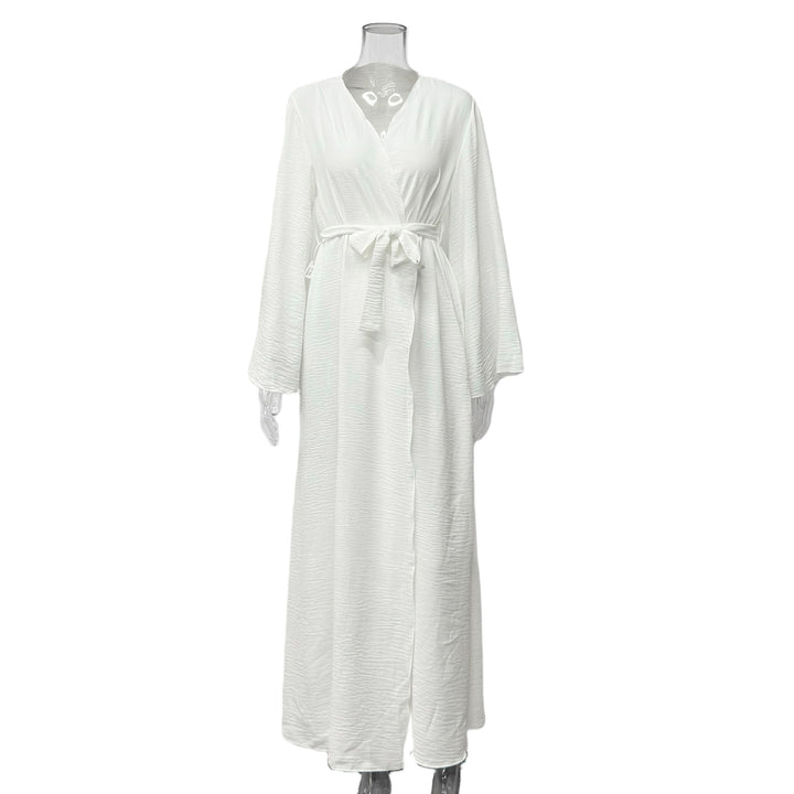 Damen Wickelkleid mit weitem Schnitt und Taillengürtel Drune