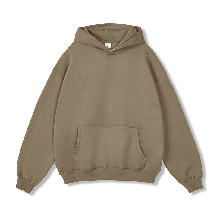 Unisex Oversize-Kapuzenpullover aus Baumwollmix mit Kängurutasche und gerippten Bündchen Drune