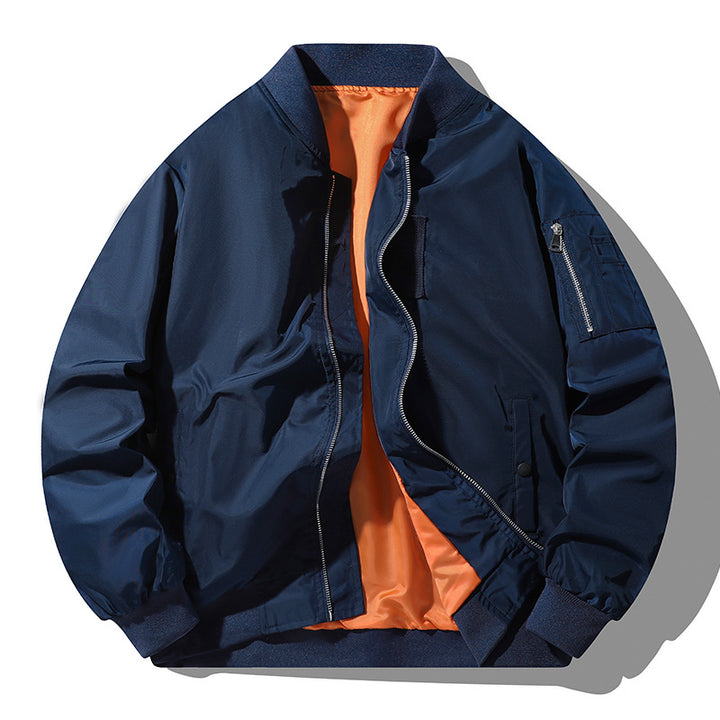 Herren Modische Bomberjacke mit hohem Kragen und praktischen Taschen Drune