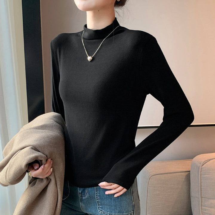 Damen Elegantes Langarmshirt mit hochgeschlossenem Kragen Drune 1787620449