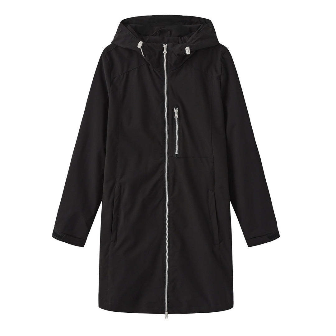 Damen Funktionsjacke mit verstellbarem Kapuzenkragen Drune