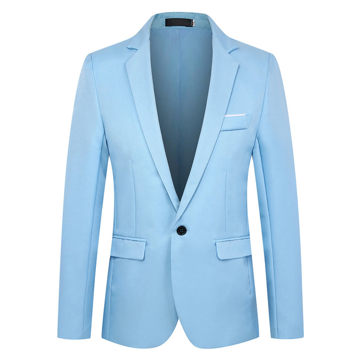 Herren nan tailliertes Satin-Sakko mit schmaler Silhouette, Notch-Revers und dekorativer Brustpaspel Drune
