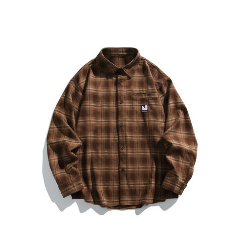 Herren Karierte Overshirt-Hemdjacke im Boxy-Relaxed-Schnitt Drune