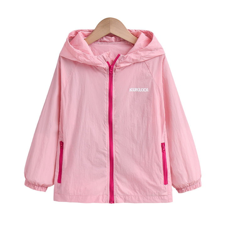 Damen nan ultraleichte Kapuzen-Nylonjacke mit UV-Schutz, winddichter Ausstattung und Reißverschlusstaschen Drune