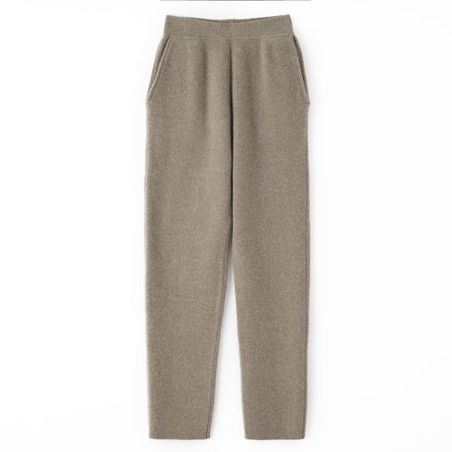 Damen Kaschmir‑Optik Strickhose mit elastischem Bund, konischer Silhouette und Eingrifftaschen Drune