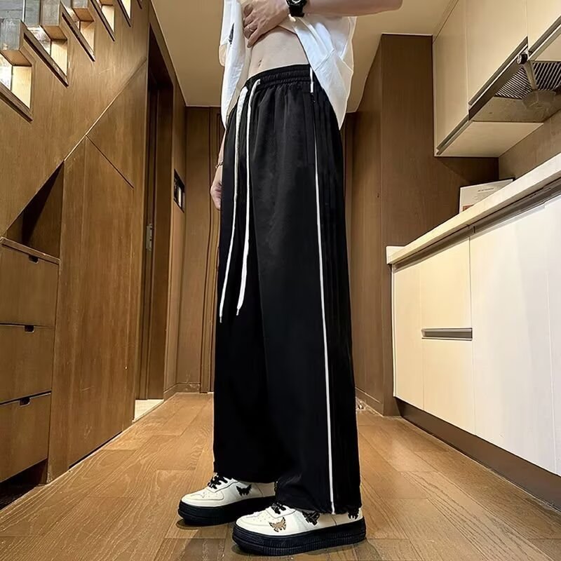 Herren Sportliche Lockere Jogginghose mit kontrastierenden Seiteneinsätzen Drune
