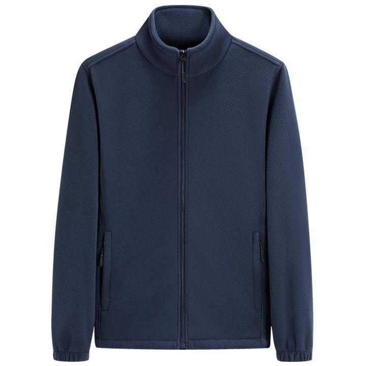 Herren klassische leichte Fleece-Zipjacke mit Stehkragen und Eingrifftaschen Drune