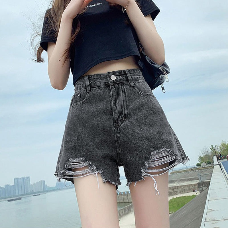 Damen Jeans Shorts Destroyed