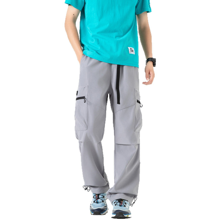 Herren Weite technische Cargo-Hose mit Multifachtaschen, Tunnelzug und verstellbaren Beinabschlüssen Drune