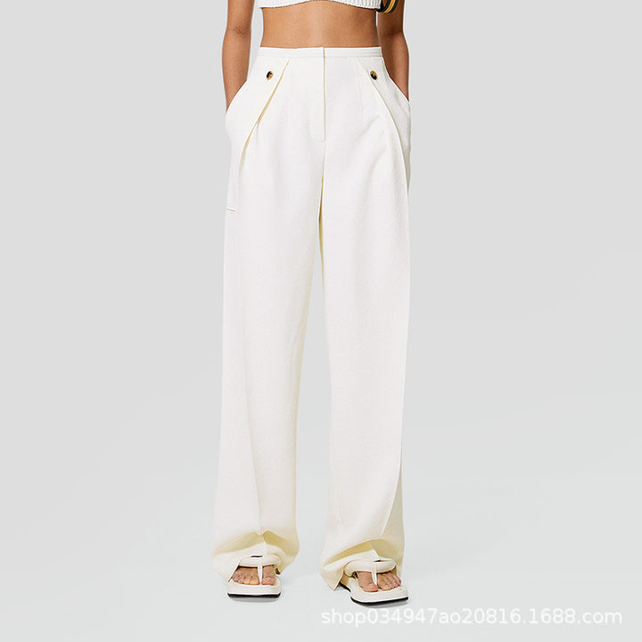 Damen Weit geschnittene Luxe-Hose mit klassischen Falten Drune