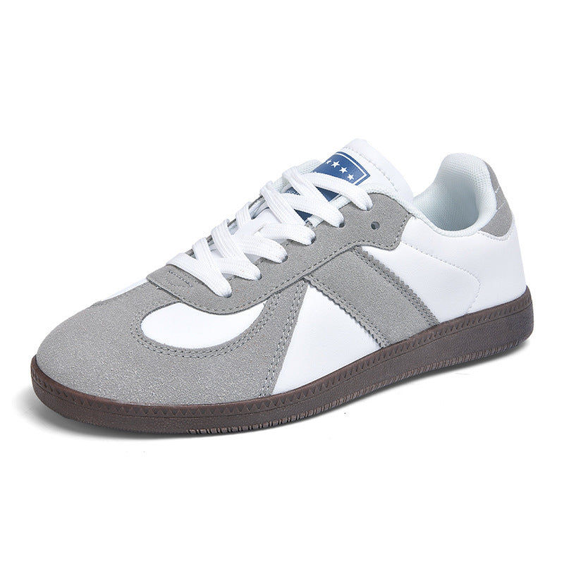 Unisex nan urbaner Tennis-Sneaker mit Veloursleder-Overlays gepolstertem Fersenkragen und vulkanisierter Gummisohle Drune