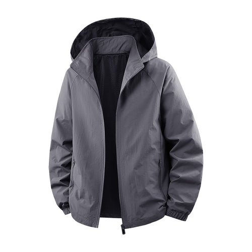 Herren Ultraleichte atmungsaktive Kapuzen‑Übergangsjacke mit Meshfutter und wasserabweisender Microripstop‑Hülle Drune