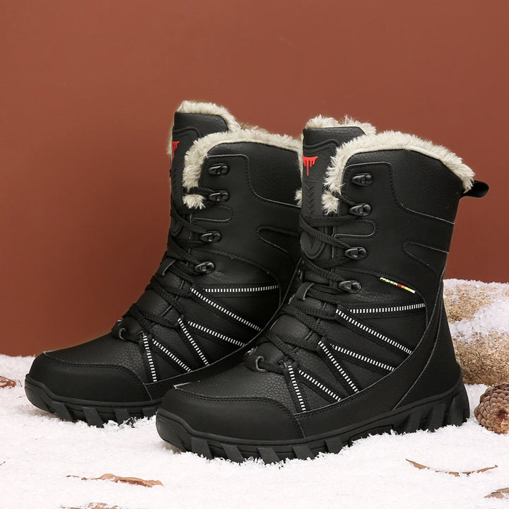 Damen Gefütterte Winterstiefel mit Kunstfellrand, wasserdichter Konstruktion und griffiger Profilsohle Drune