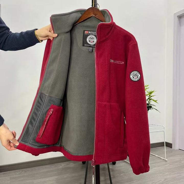 Damen Fleecejacke mit Stehkragen, windabweisender Struktur & verstellbarem Kordelzugsaum Drune