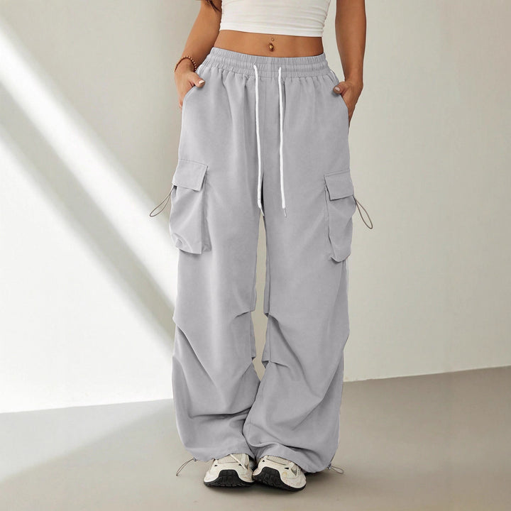 Damen Cargo-Hose mit seitlichen Taschen und elastischem Bund Drune