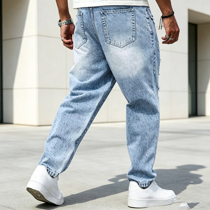 Herren Zerrissene Baggy-Jeans Drune