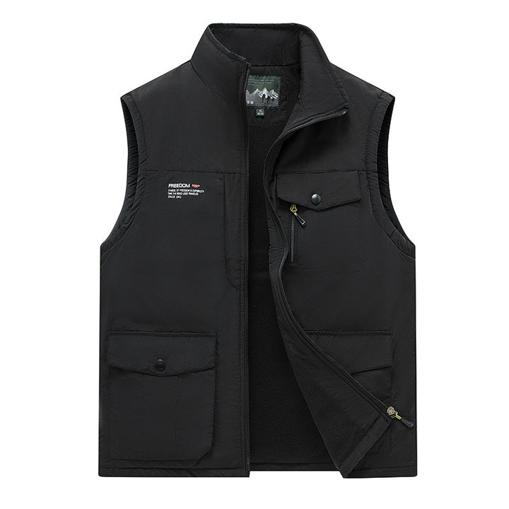 Herren Gefütterte Utility-Weste mit Teddyfutter und Multifachtaschen Drune