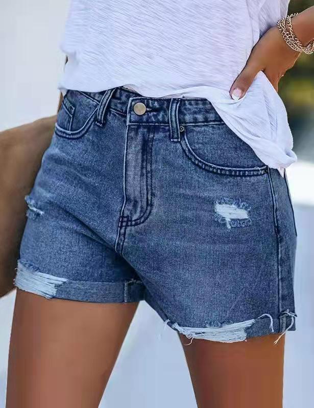 Damen Denim-Shorts im modischen Destroyed-Look mit lässigem Schnitt Drune