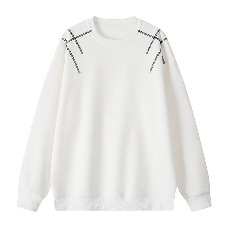 Herren Oversize-Sweatshirt aus Baumwollmischung mit sichtbaren Ziernähten an den Schultern Drune