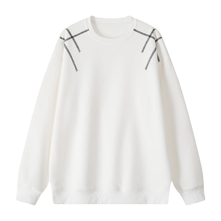 Herren Oversize-Sweatshirt aus Baumwollmischung mit sichtbaren Ziernähten an den Schultern Drune