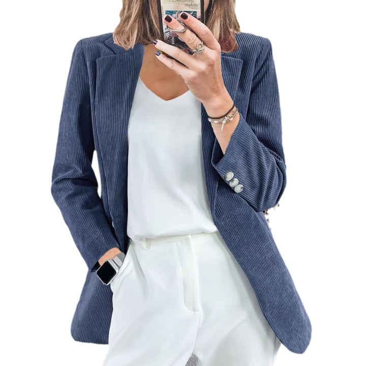 Damen elegante Blazerjacke mit Streifenmuster und modernem Schnitt Drune