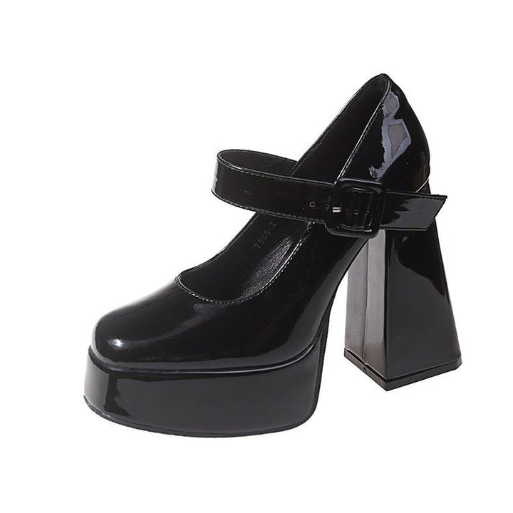 Damen Mary Jane Pumps mit blockiertem Absatz und verstellbarem Riemen Drune
