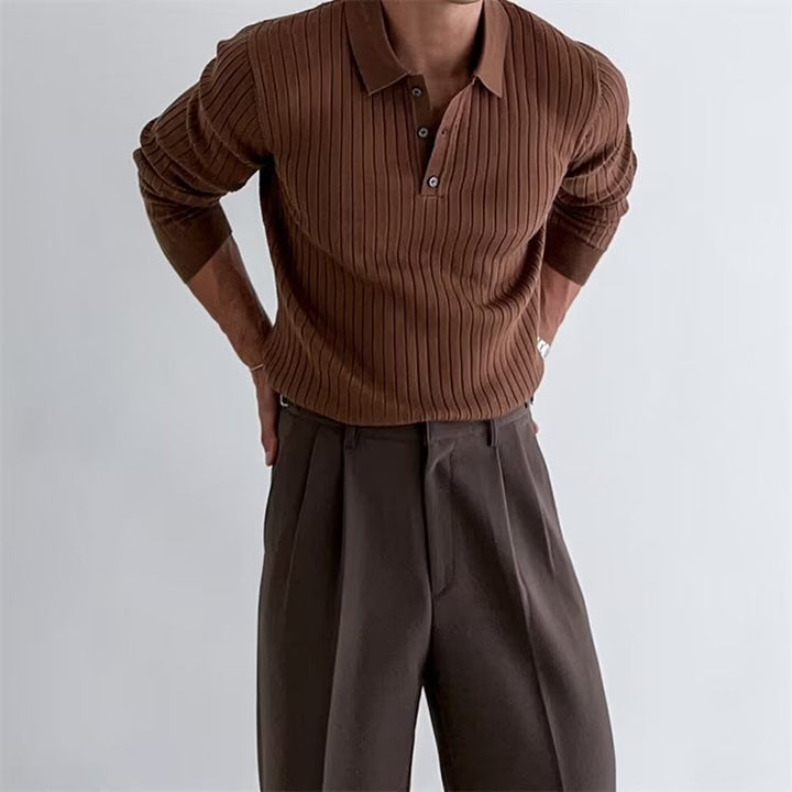Herren Elegantes Feinstrick-Polohemd Drune