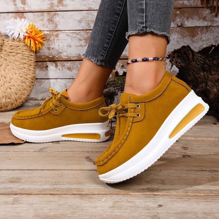 Damen Keil-Sneaker im Mokassin-Stil mit dämpfender Luftkissen-Plateausohle Drune