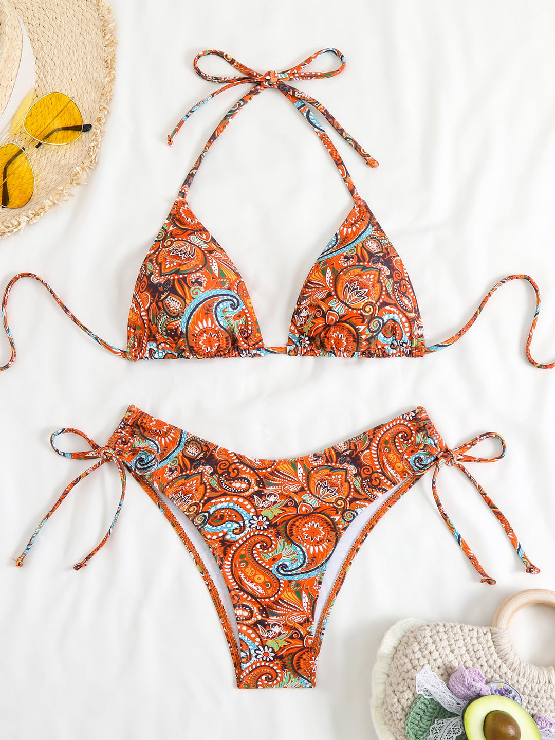 Damen Bikini-Set mit verstellbarem Triangel-Oberteil und hohem Beinausschnitt Drune