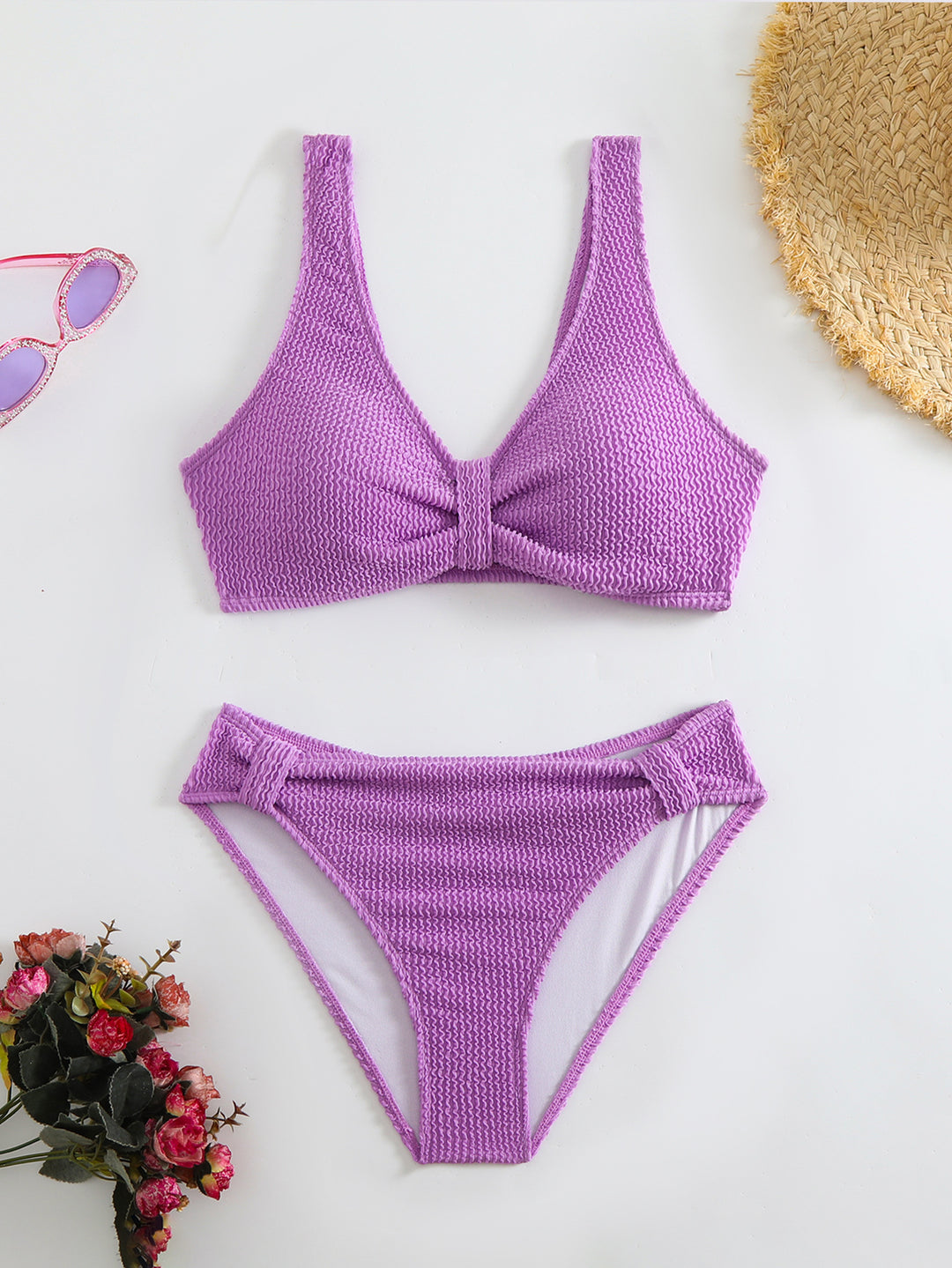 Damen Bikini mit strukturiertem Oberteil und hoher Taille Drune