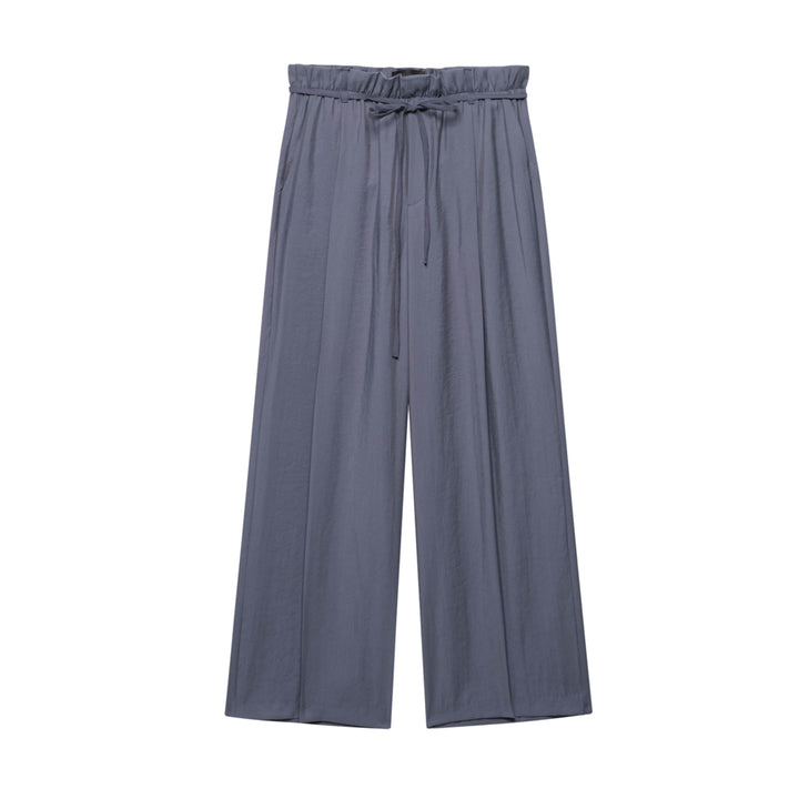 Damen weit geschnittene Palazzo-Hose mit elastischem Bund Drune