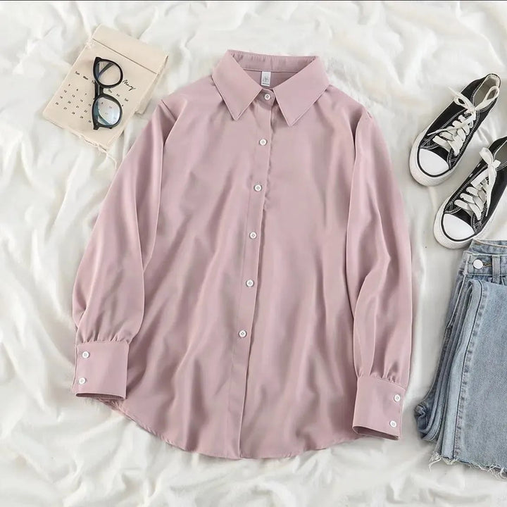 Damen elegante Bluse mit voluminösen Ärmeln Drune
