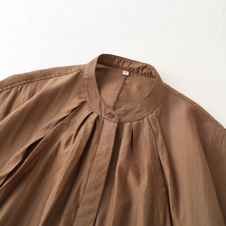 Damen Leichter Cropped-Blouson mit Faltenpasse, Stehkragen und Elastikbund Drune